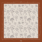 Burnt Orange Cow Parsley Scarf (Large) - 100% Silk