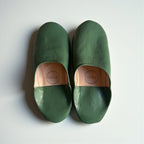 Handmade Moroccan Leather Babouche Slippers | Matcha Green