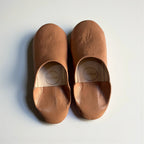 Handmade Moroccan Leather Babouche Slippers | Apricot Mist