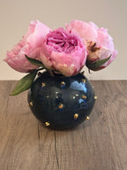 Hobnail Vase with Gold