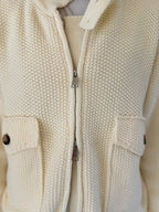 Lonsdale Lightweight Ecru Knitted Bomber