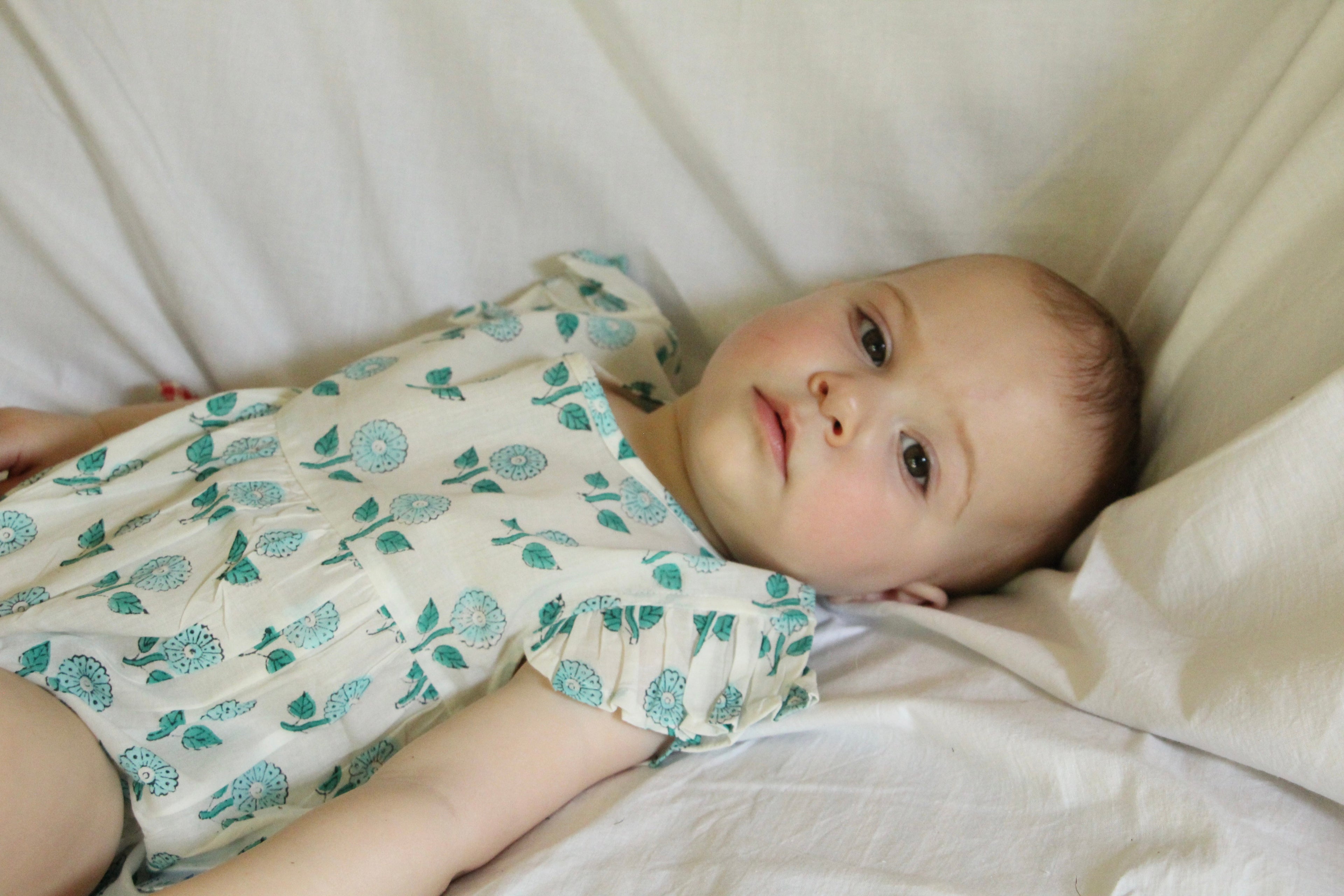 Frilly Bodysuit - Sea Blue Floral