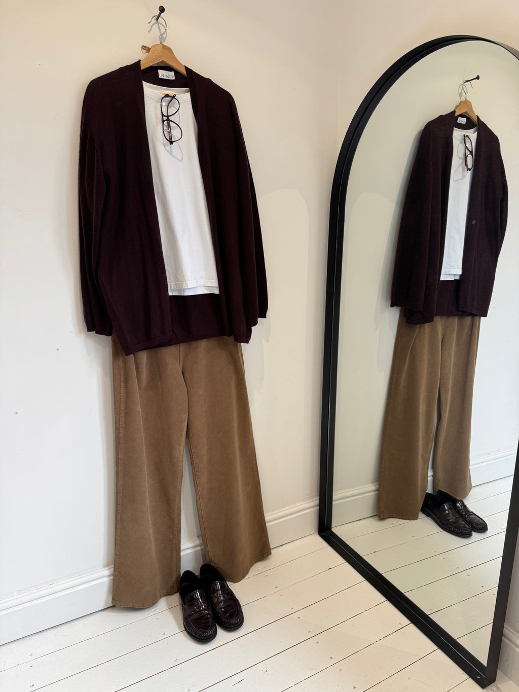 Wide leg corduroy trousers