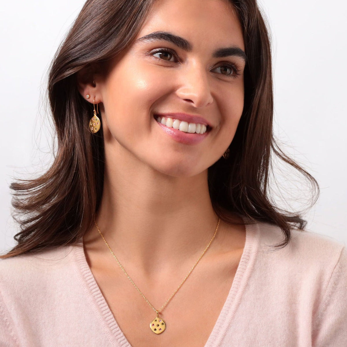 Stargazer Earrings in Gold and Tourmaline