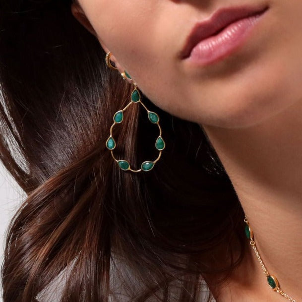 Tikka in Gold with Green Onyx