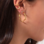 Acer Ear Stud in Gold with Zirconia