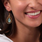 Lolita Earring in Gold with Aqua Chalcedony
