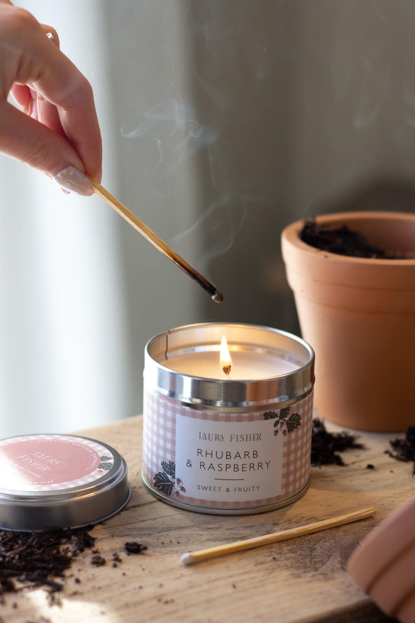 Raspberry & Rhubarb Tin Candle