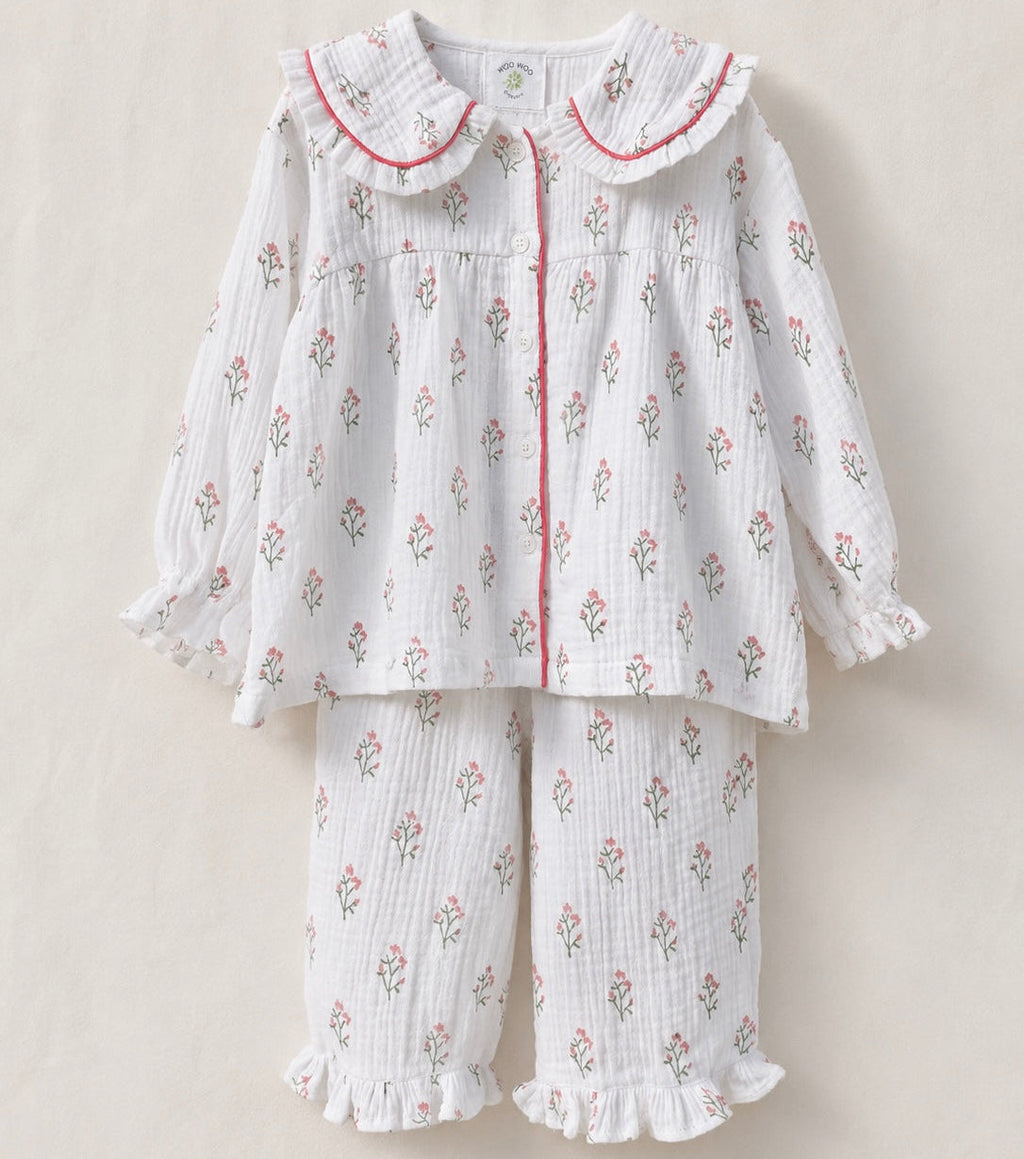 Marnie Pink & Green Little Muslin Pyjamas