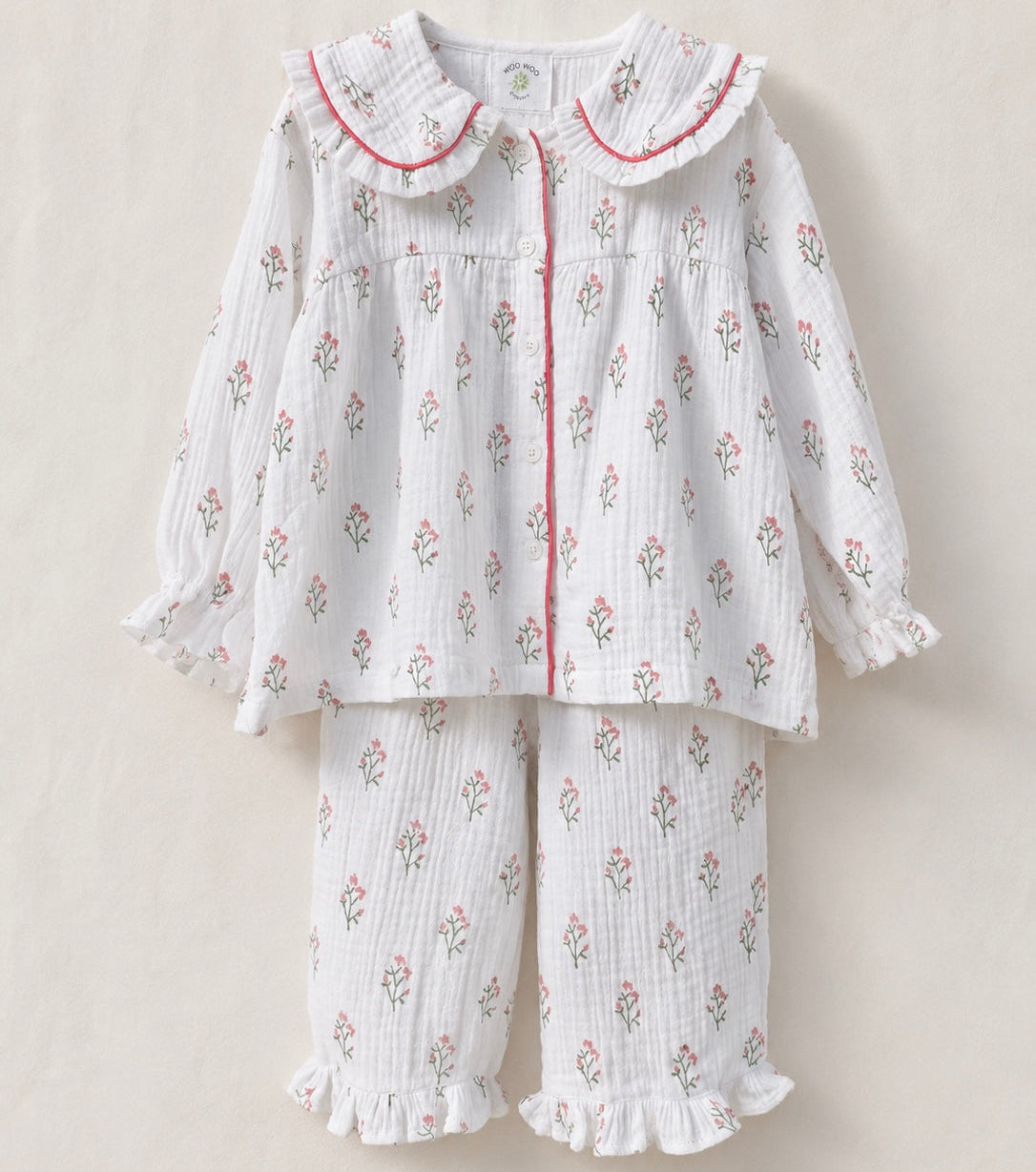 Marnie Pink & Green Little Muslin Pyjamas