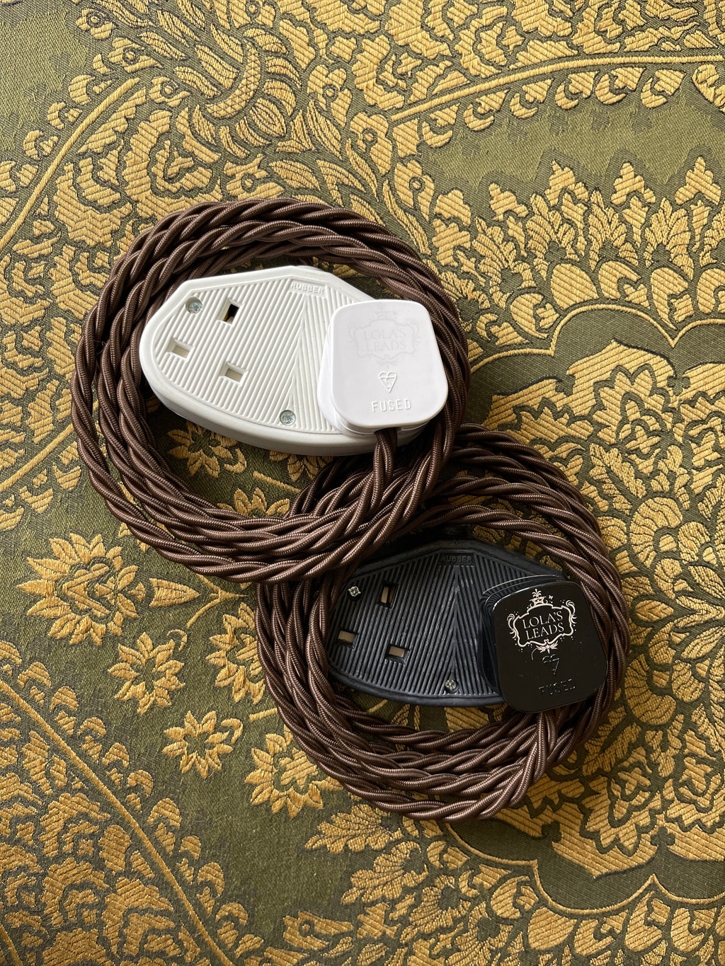 Espresso - Lola's Leads Fabric Extension Cable
