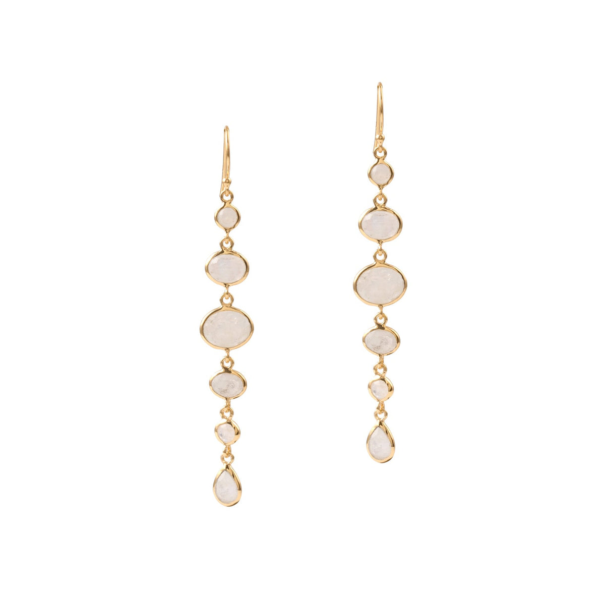 Cascade Earrings in Gold with Moonstone