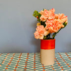 Dipped glaze ceramic flower posy bud vase