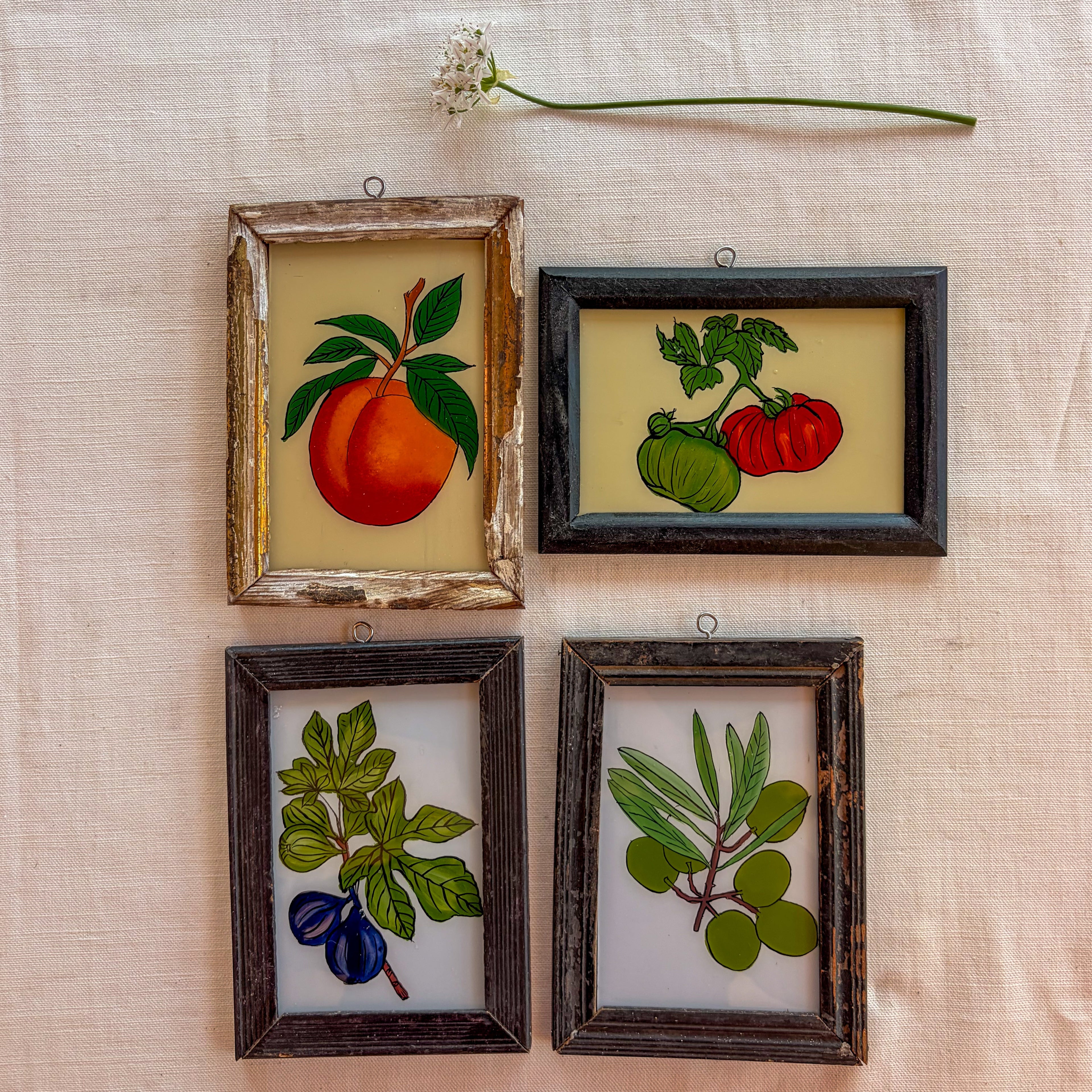 Small Indian Glass Painting Collection x 4