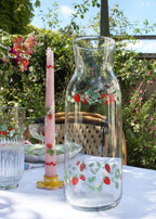 Strawberry glass carafe