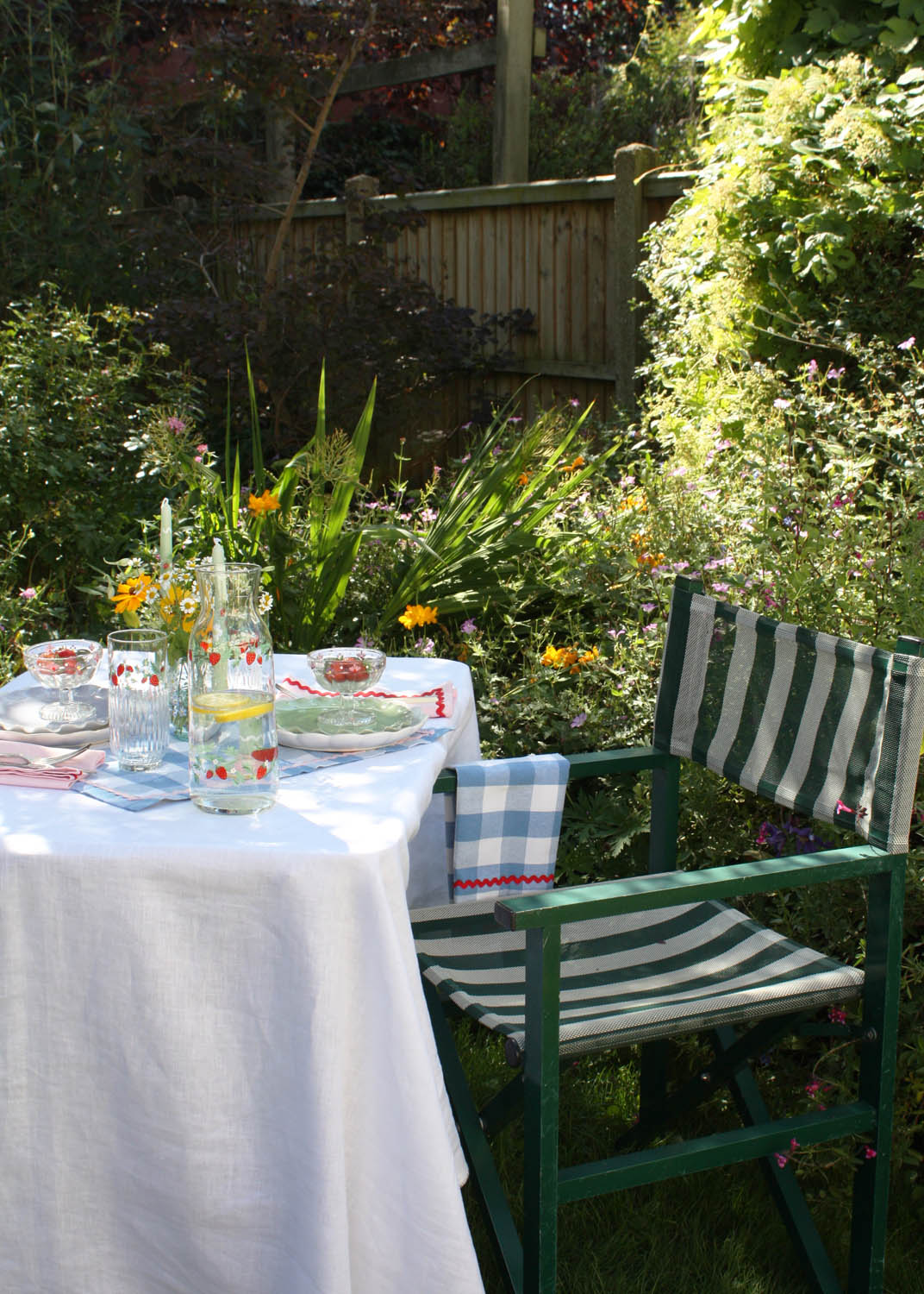 Strawberry glass carafe
