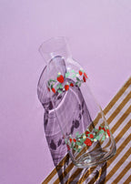 Strawberry glass carafe