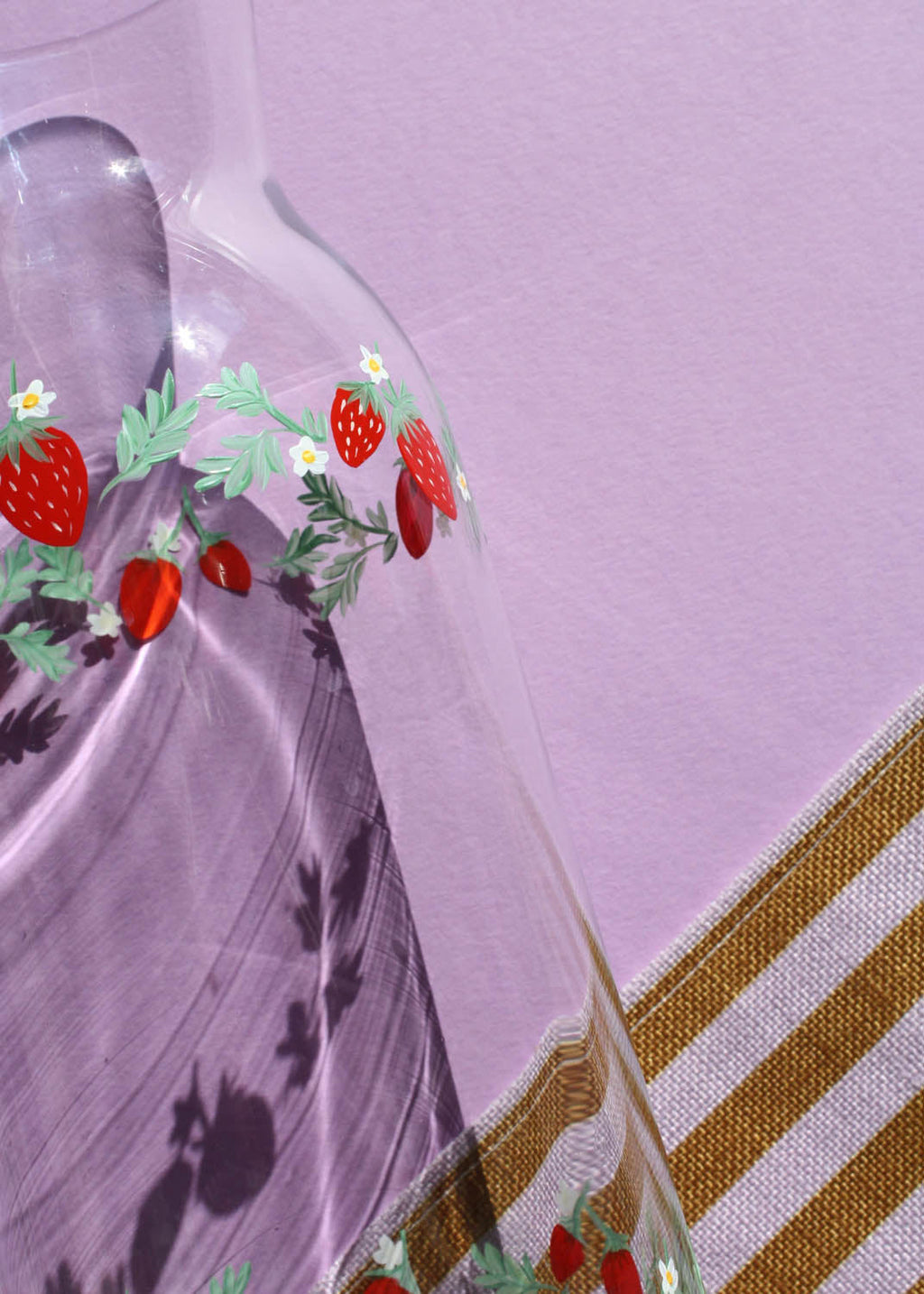 Strawberry glass carafe