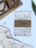 Tea Towel - 'Home Late Hare and Hearts'