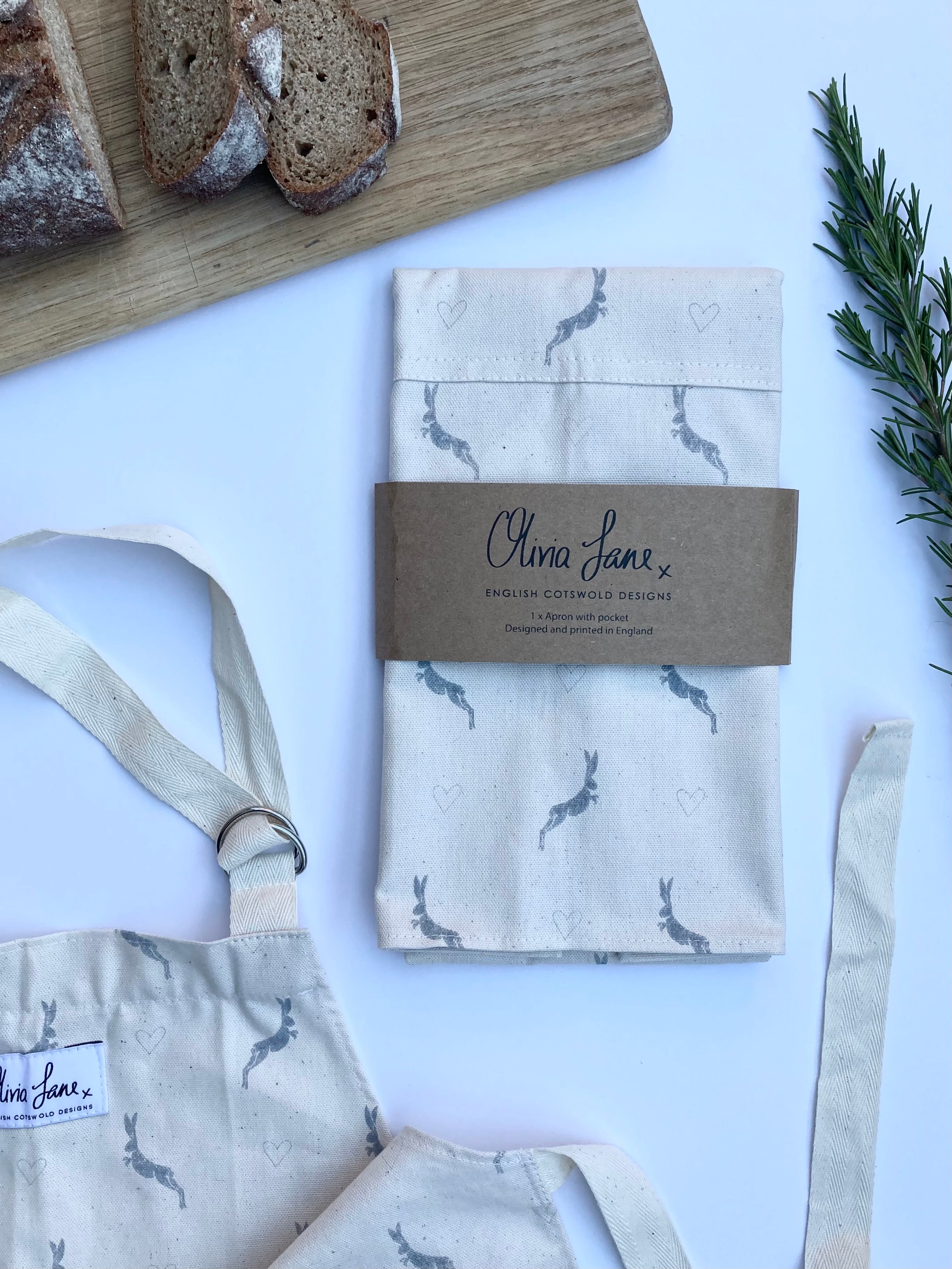 Apron - 'Home Late Hare and Hearts'