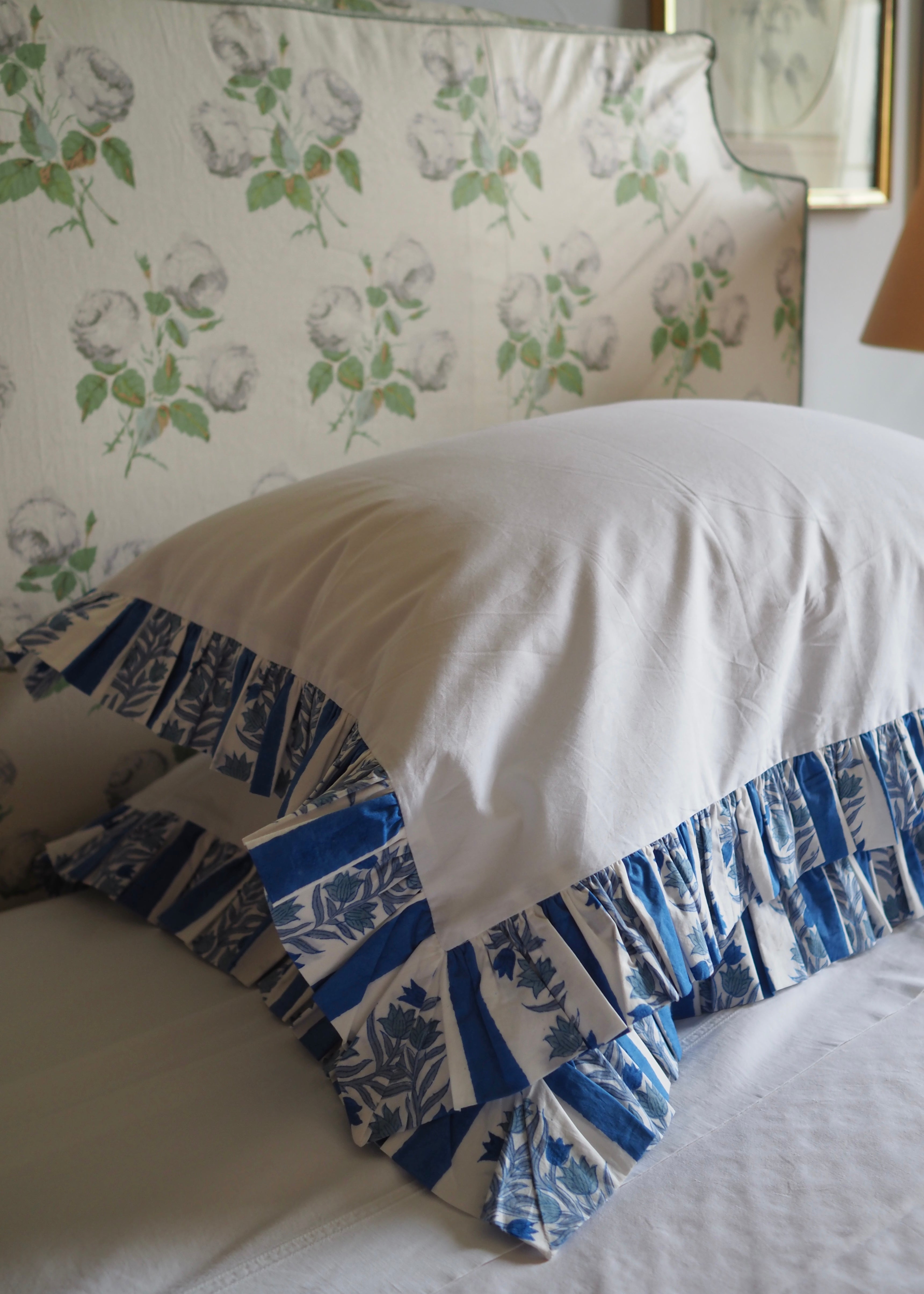 Blue Organic Cotton Poplin Pillowcase