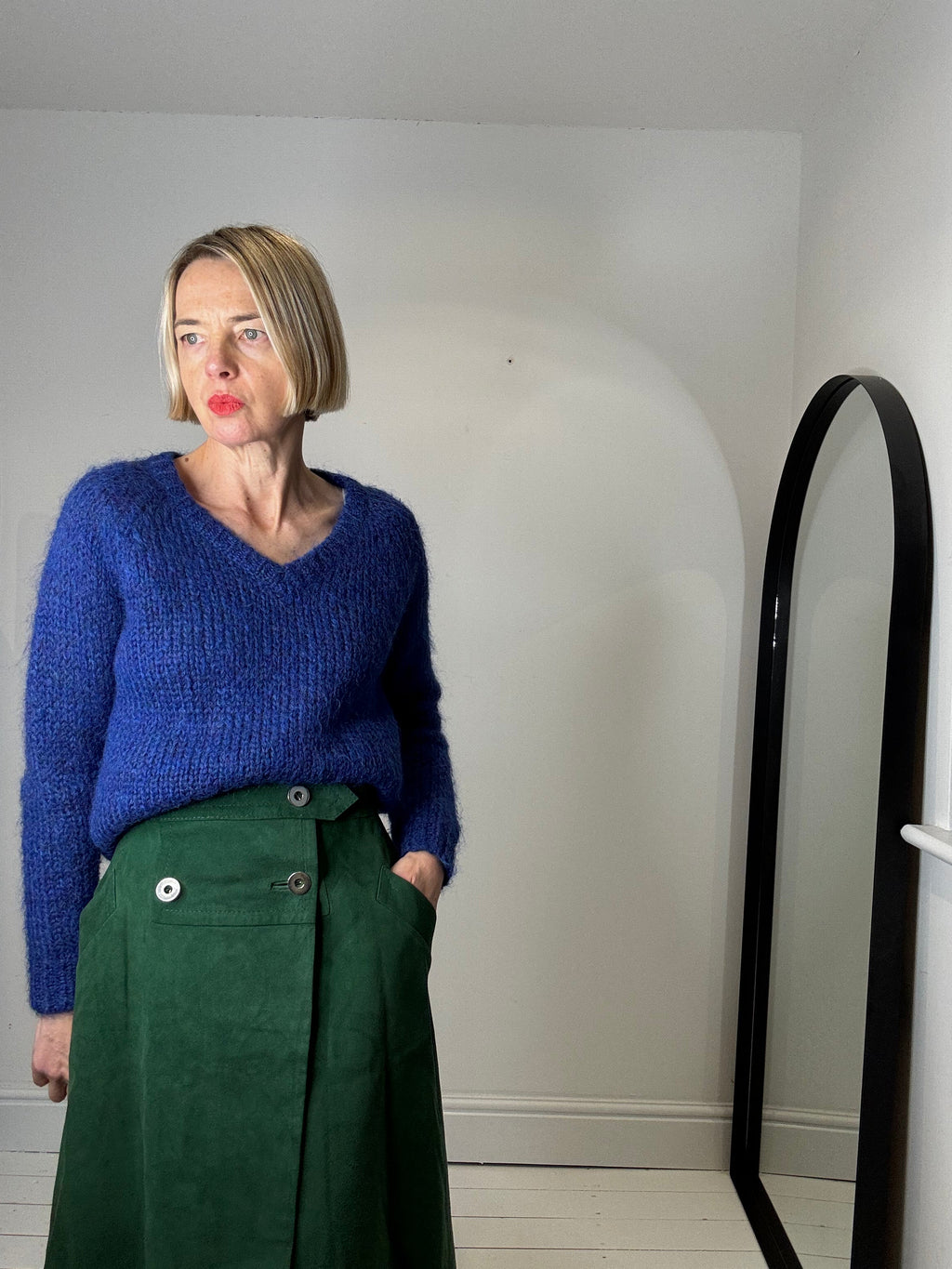 Vintage suede A line skirt