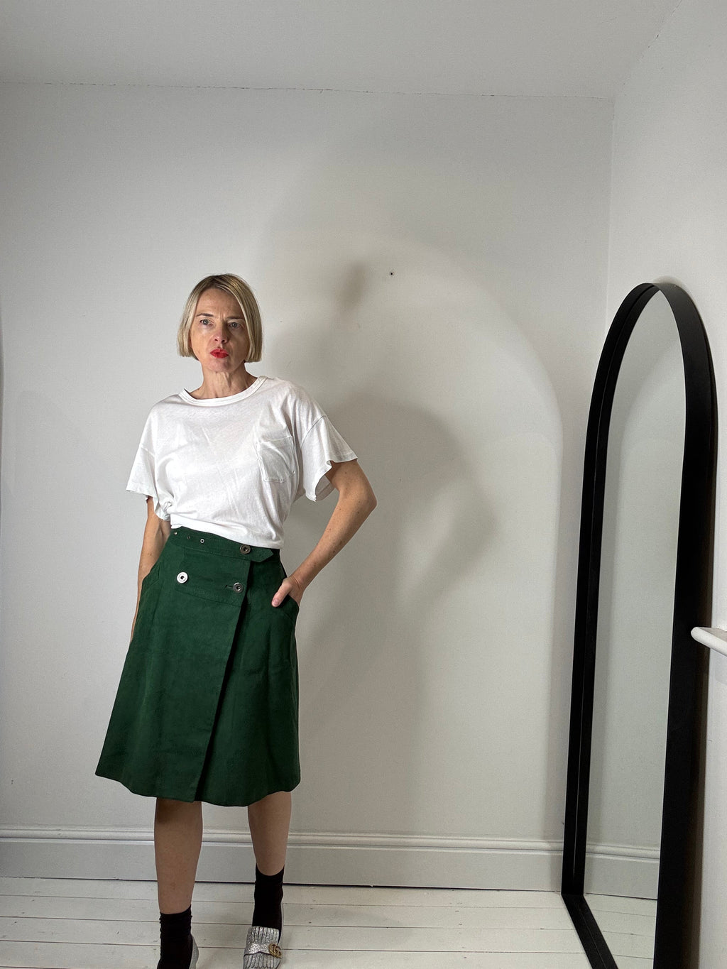 Vintage suede A line skirt