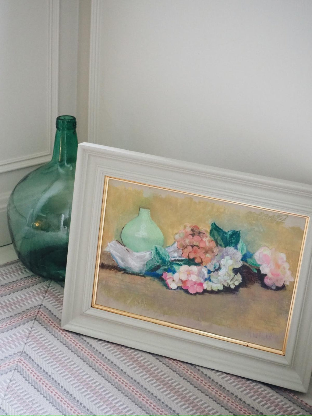 Hydrangeas and green vase | M W TODD