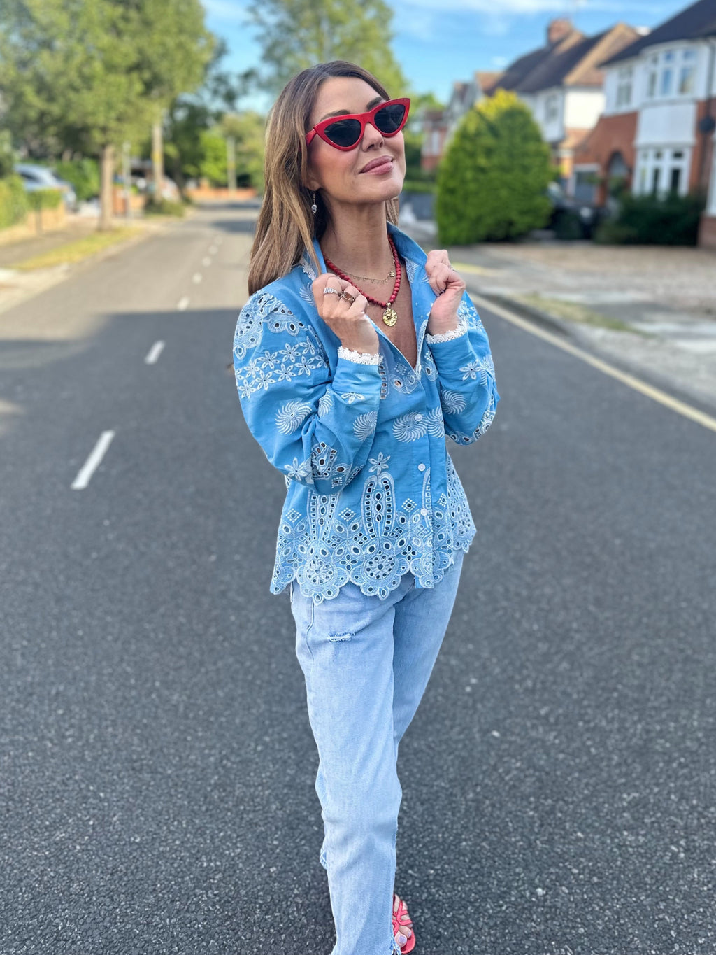'SANI' BLOUSE IN CLOTTED CREAM