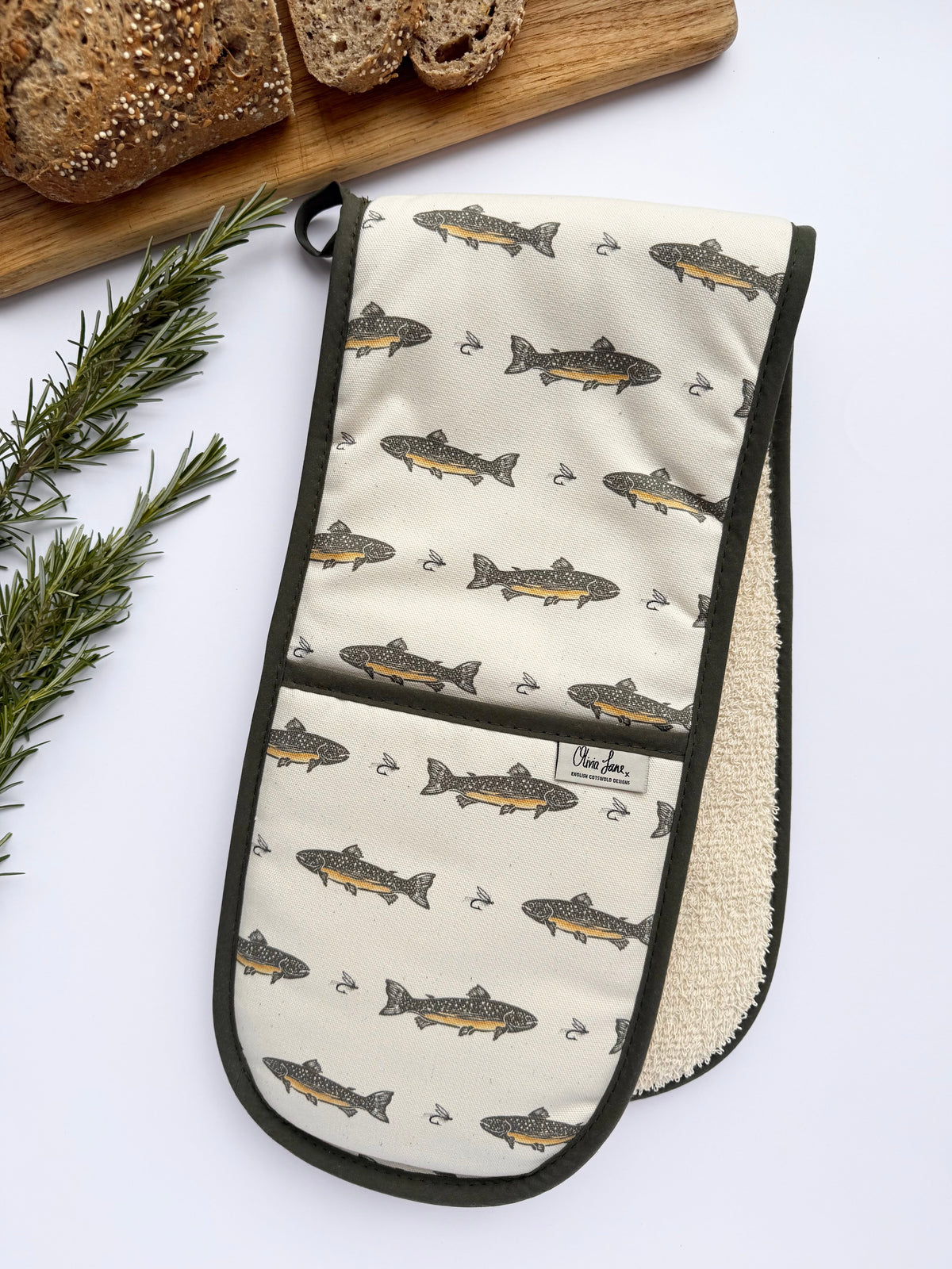 Double Oven Glove - 'Tickle Me' Trout