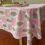 NEW LUNA ROSE hand block printed tablecloth