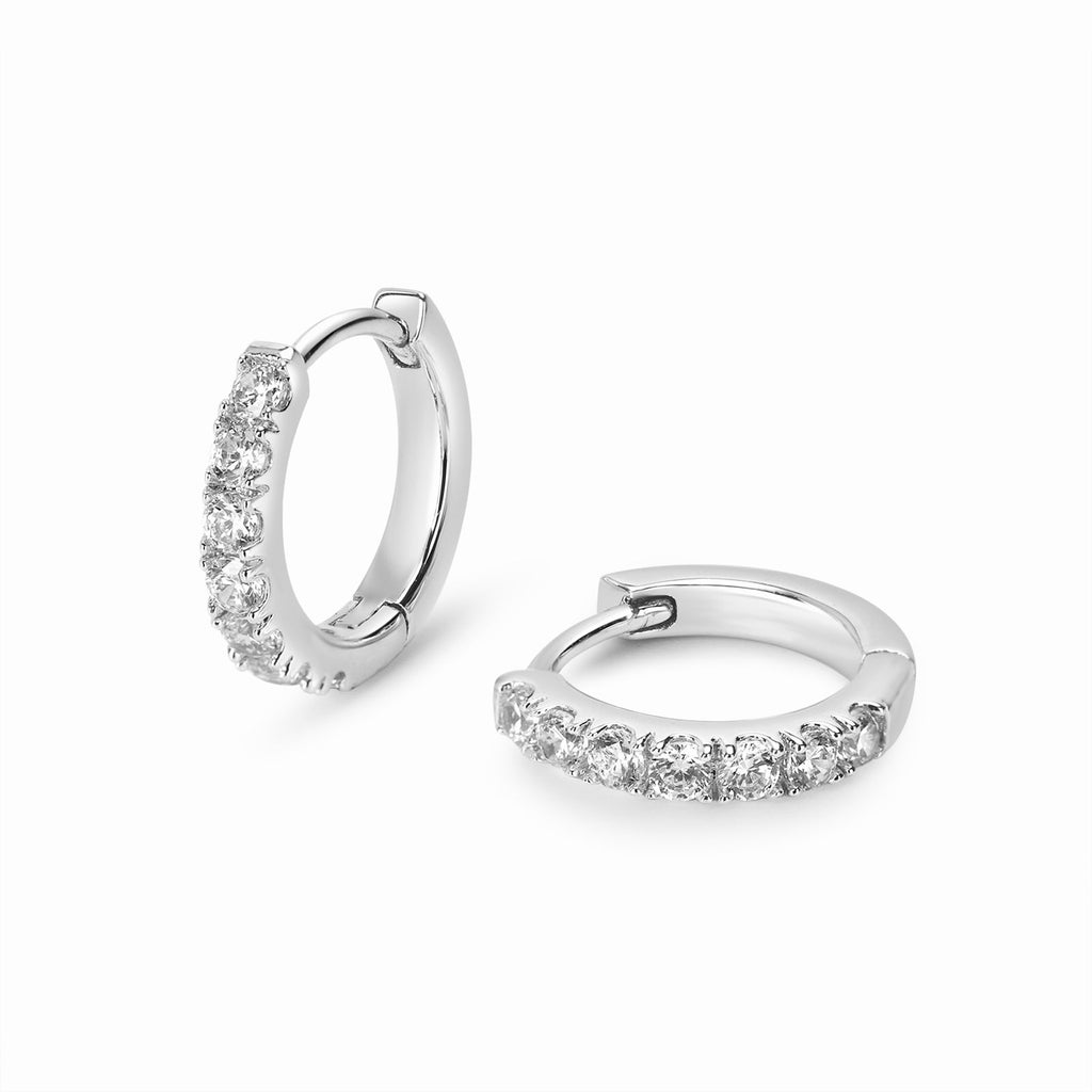 Silver Dazzle Drops with Crystal Charm Hoops