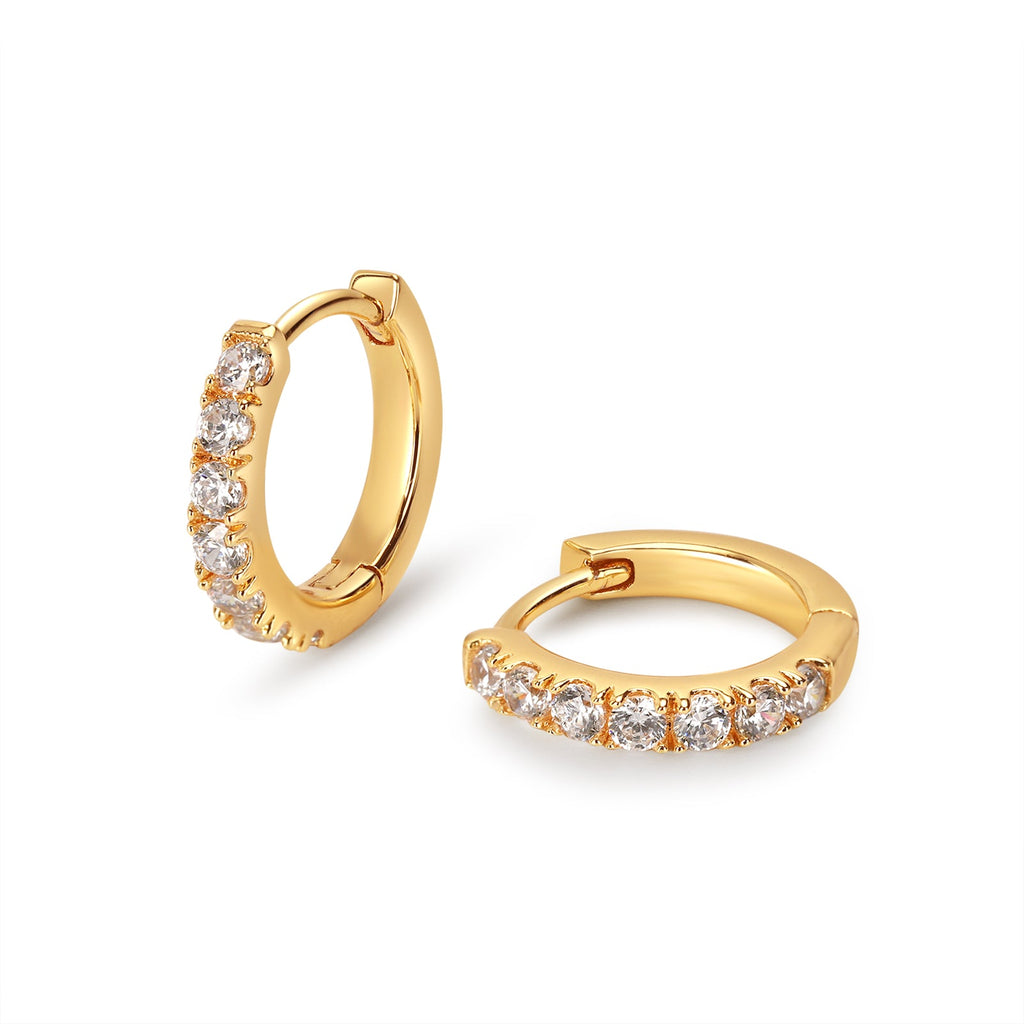 Pearl Drop with Crystal charm hoops