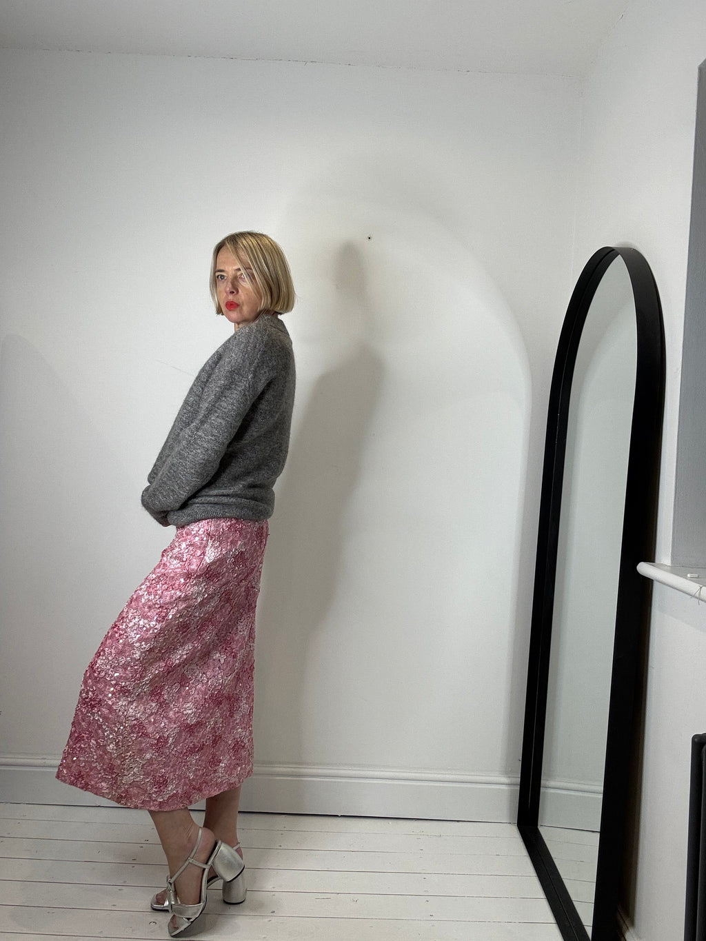 Sequin & applique ribbon skirt