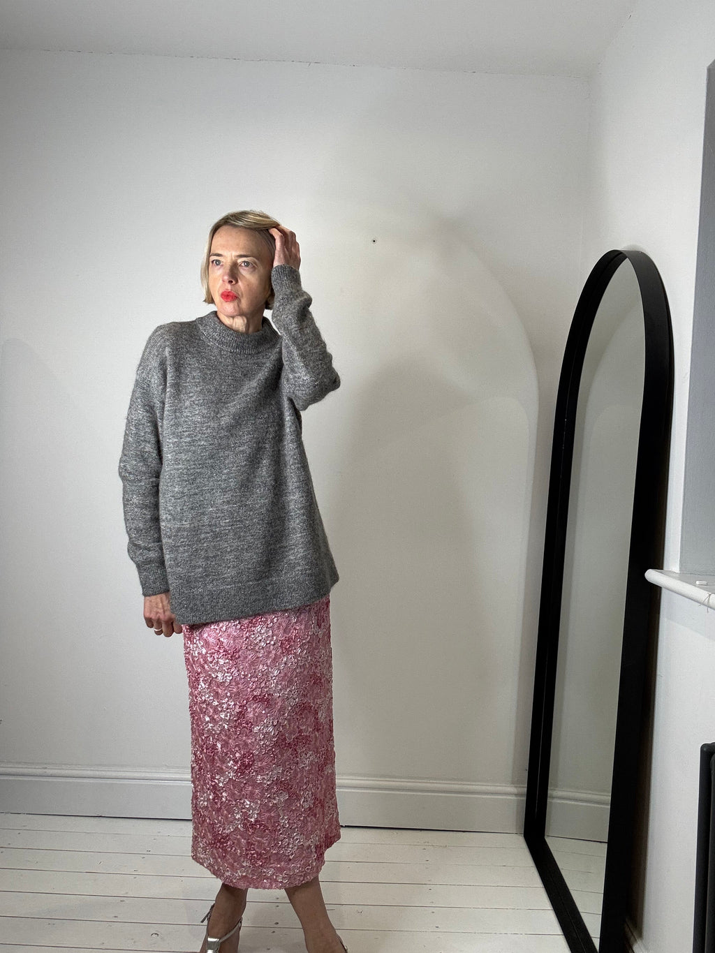 Sequin & applique ribbon skirt