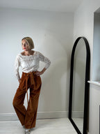JOIE cotton & nylon guipure lace blouse