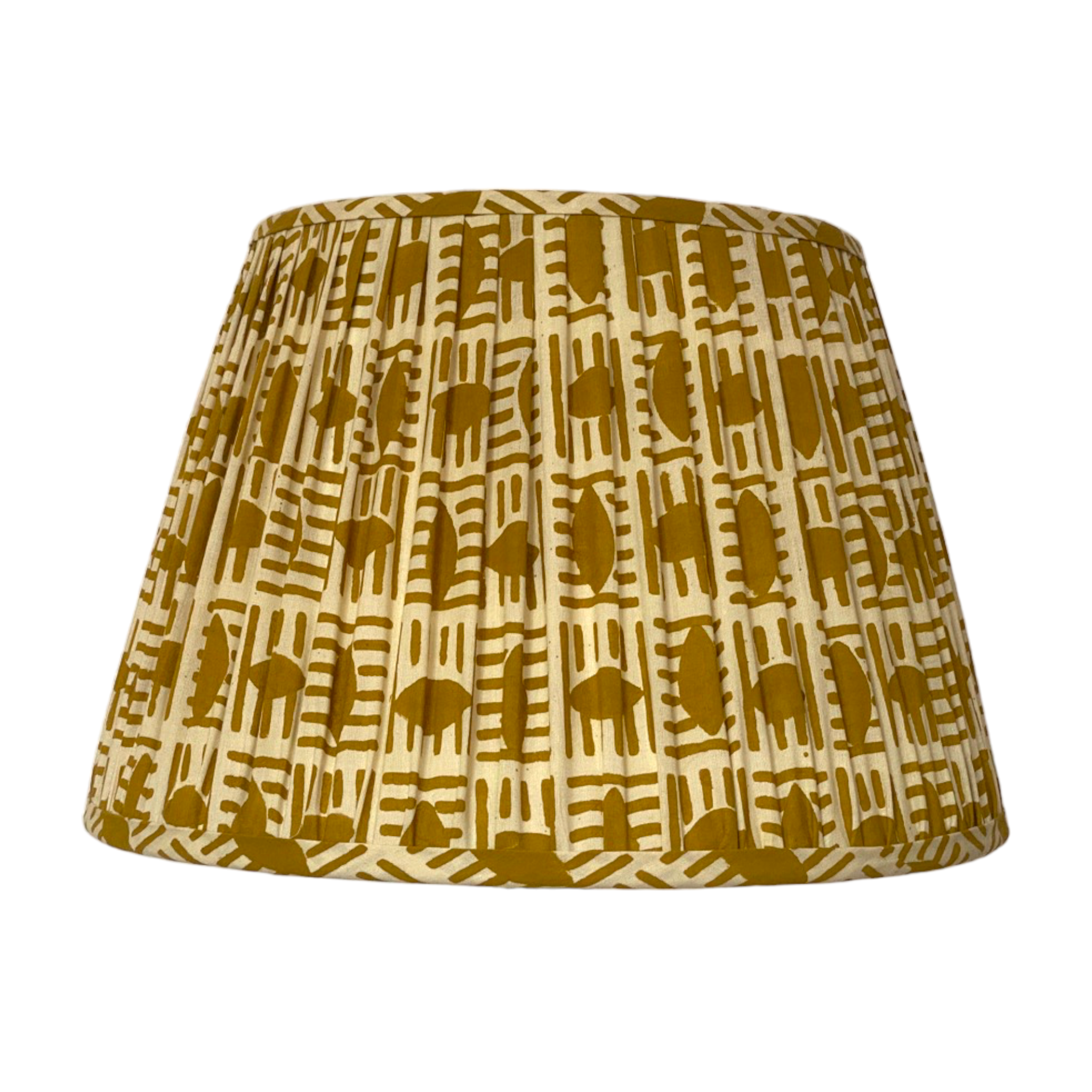 Handmade Yellow Brick Block Printed Cotton Lampshade