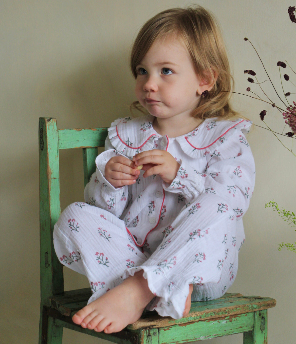 Marnie Pink & Green Little Muslin Pyjamas