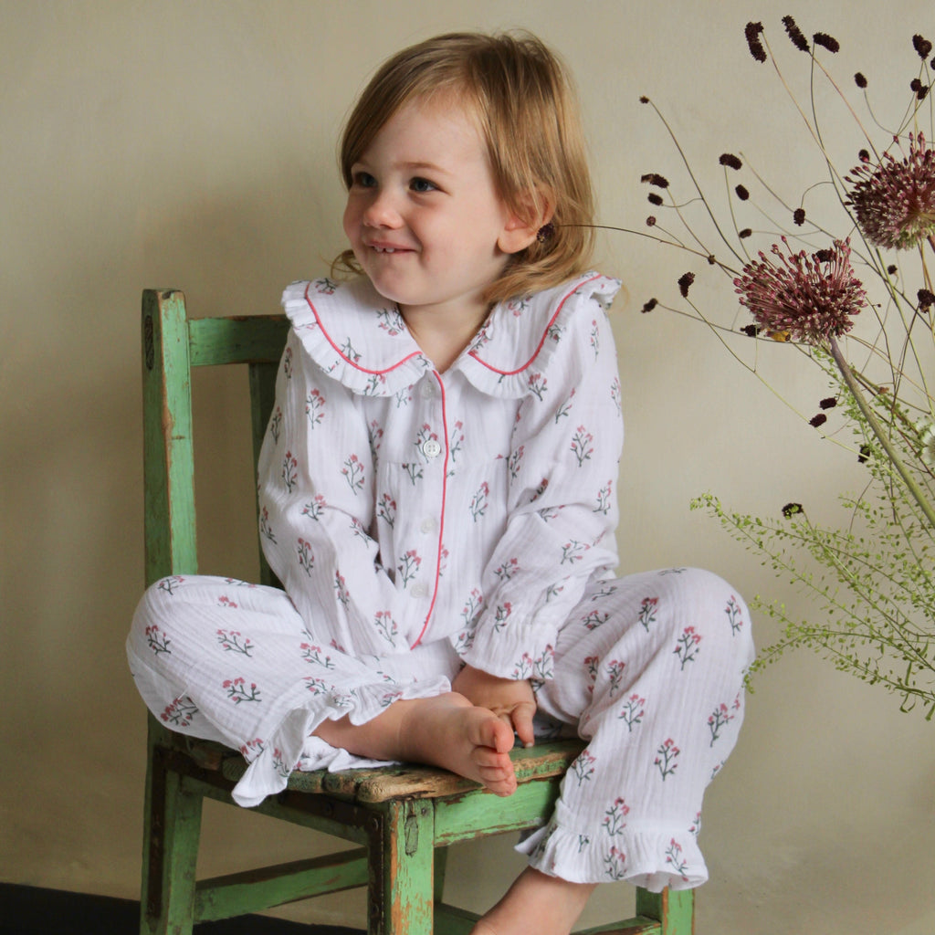 Marnie Pink & Green Little Muslin Pyjamas