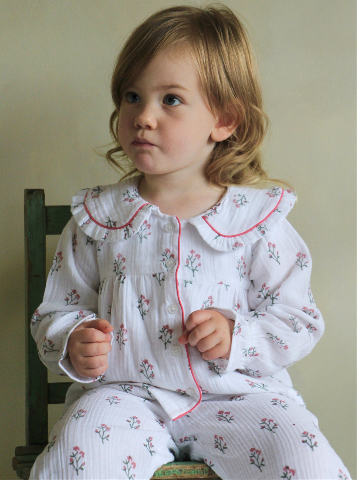 Marnie Pink & Green Little Muslin Pyjamas