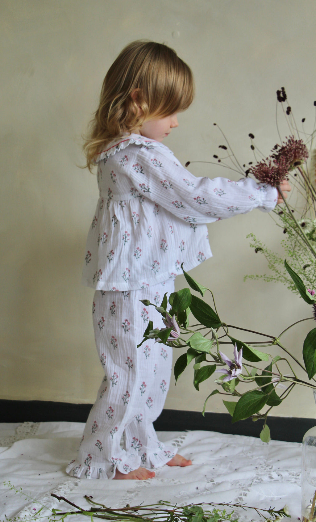 Marnie Pink & Green Little Muslin Pyjamas