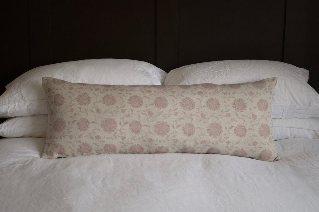 LUMBAR CUSHION ~ MOONPENNY/DAISY CHAIN PEACH BLOSSOM