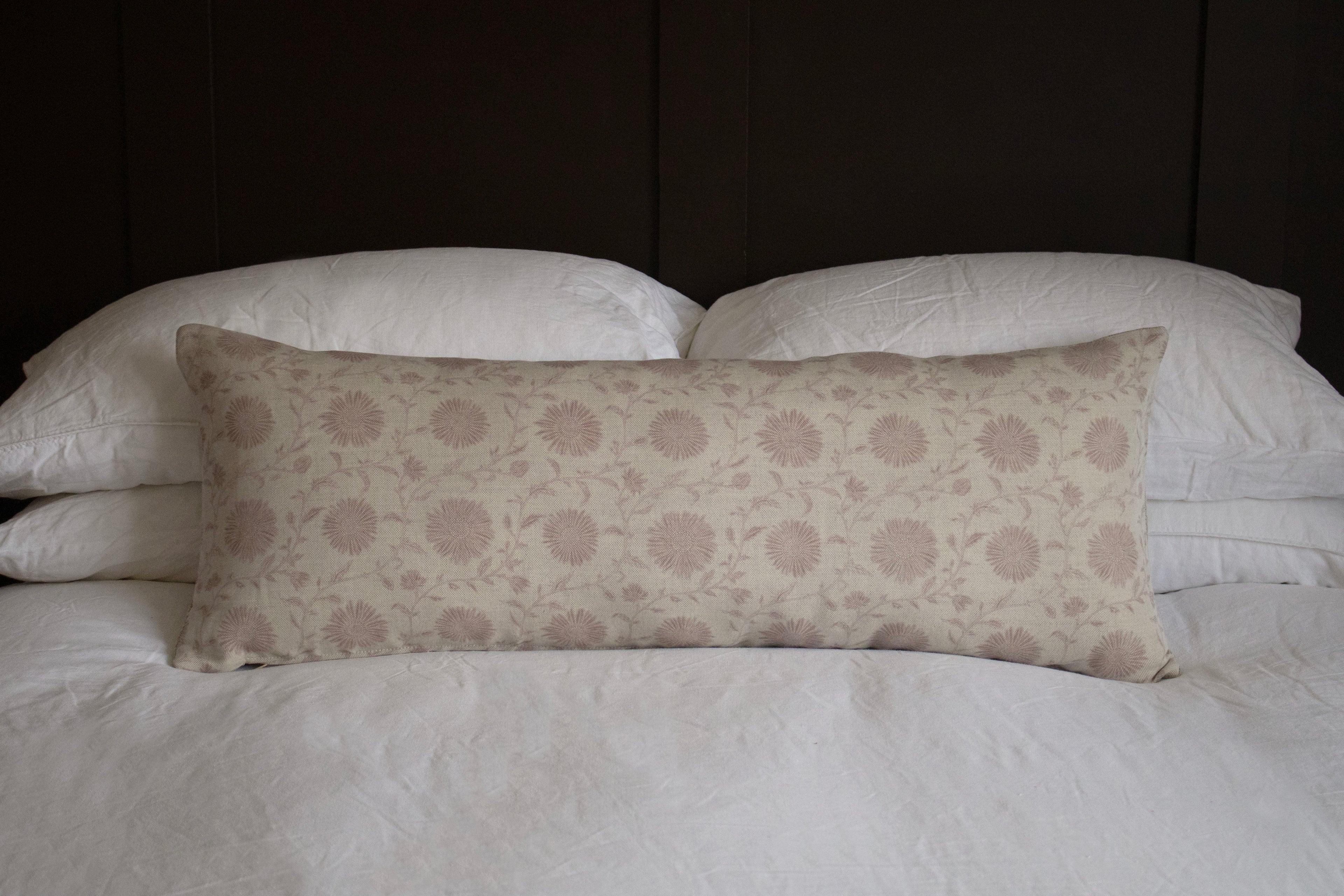 LUMBAR CUSHION ~ MOONPENNY/DAISY CHAIN PEACH BLOSSOM