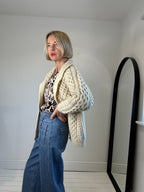 Leopard print crepe blouse