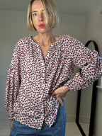 Printed smock blouse