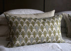 OBLONG CUSHION ~ BROADLEAF FLAX FLOWER/MOSS