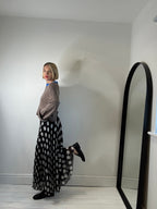 Polka dot pleated skirt
