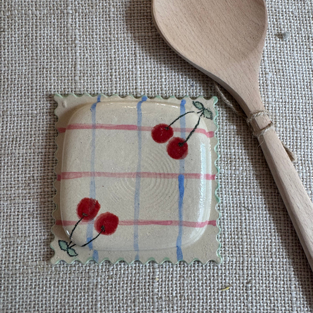 Ceramic Ravioli Spoon Rest | Cherry, Tomato or Olive Design