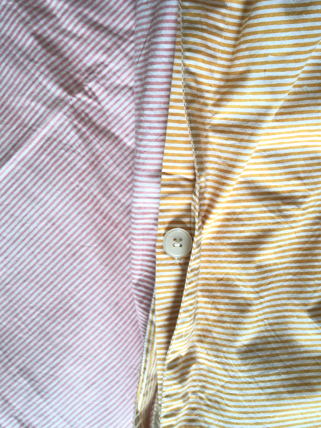 Pink & Yellow Reversible Stripe Single Duvet Cover