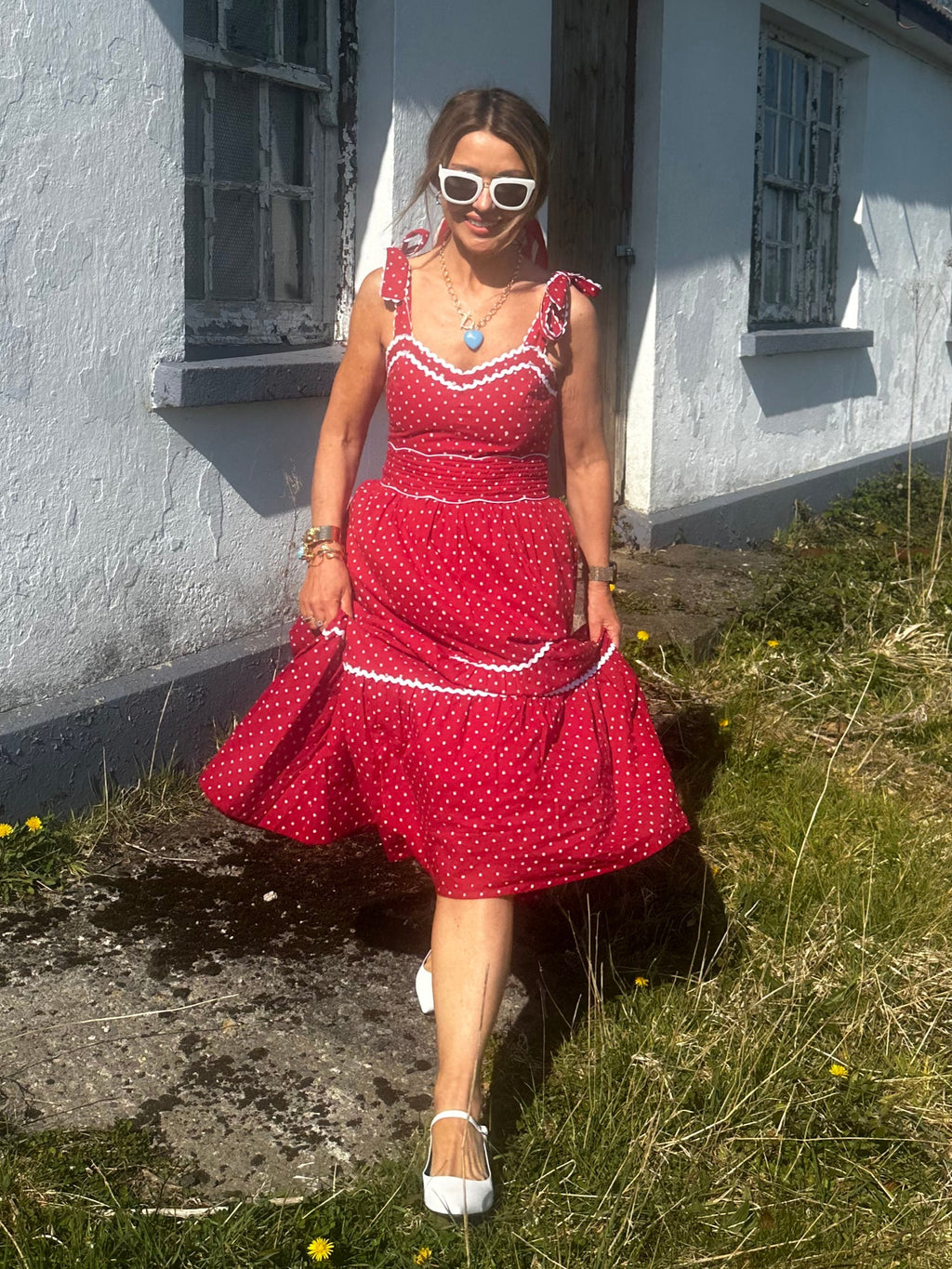 'AMORE' DRESS IN RED DOT